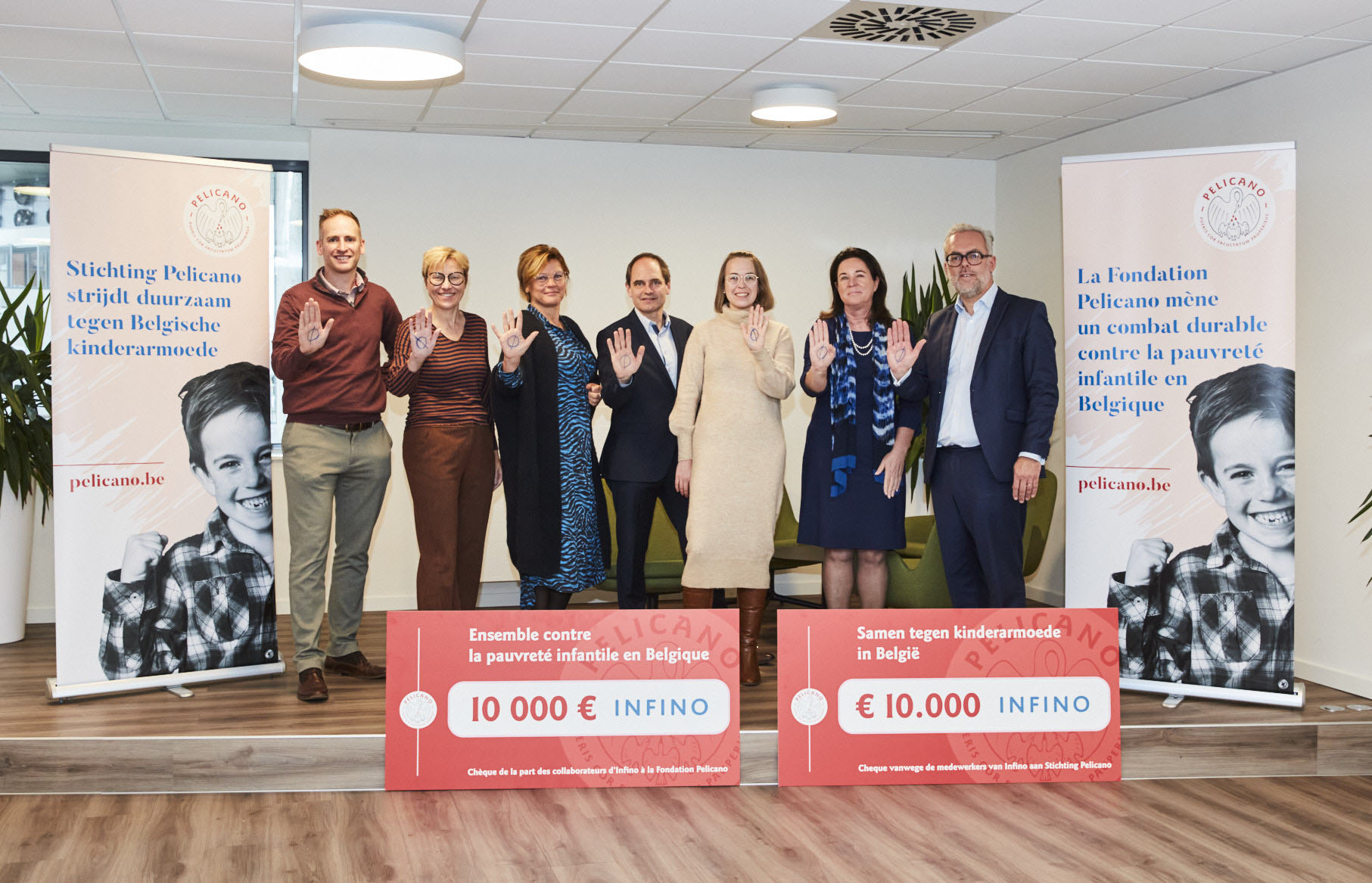 Net zoals vorig jaar, doneert Infino 10.000 euro aan Stichting Pelicano, zo wilt het bedrijf alle kinderen gelijke kansen geven.
